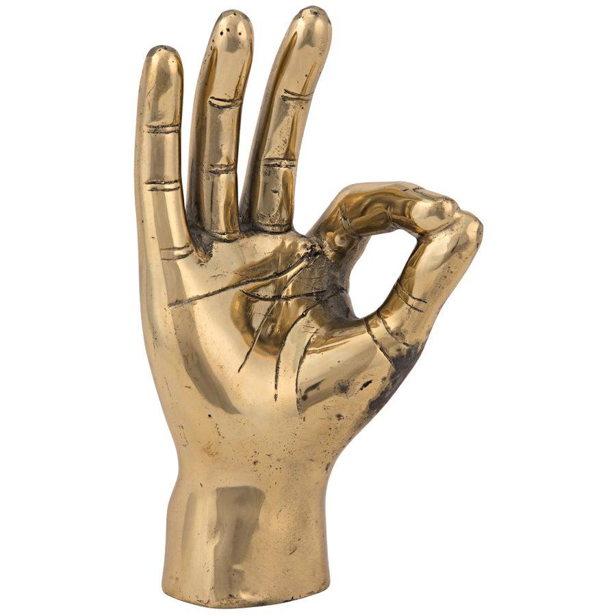 Ok Sign, Brass-Noir Furniture-Blue Hand Home