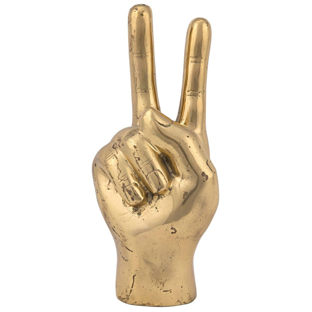 Peace Sign, Brass-Noir Furniture-Blue Hand Home
