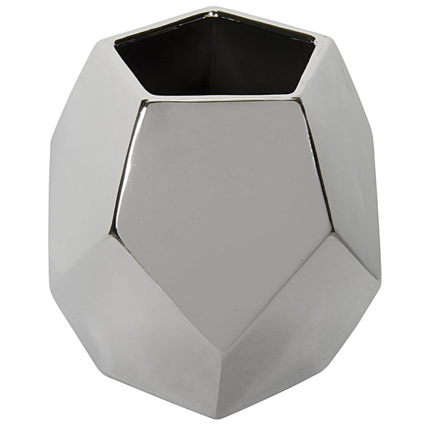 122 Ceramic Vase, Silver Finish-Noir Furniture-Blue Hand Home