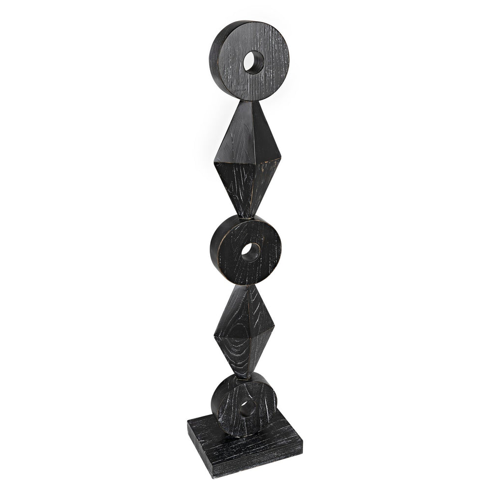 Totem Sculpture, Cinder Black-Noir Furniture-Blue Hand Home