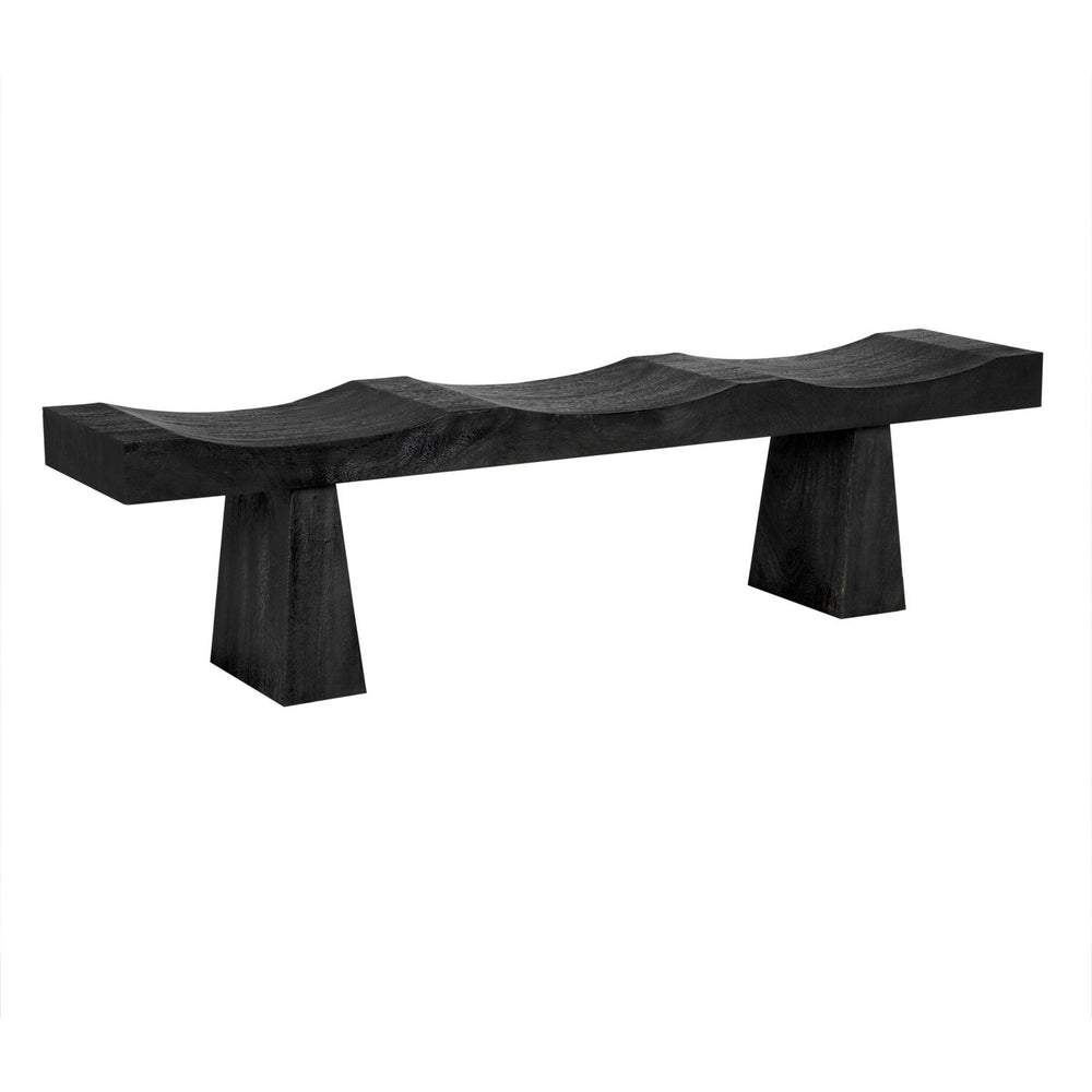 Shibumi Bench, Burnt Black Finish-Noir Furniture-Blue Hand Home