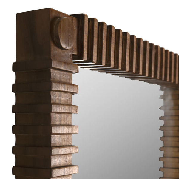 Rift Mirror, Teak-Blue Hand Home