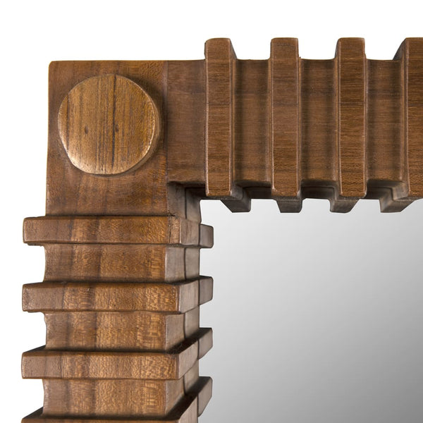 Rift Mirror, Teak-Blue Hand Home