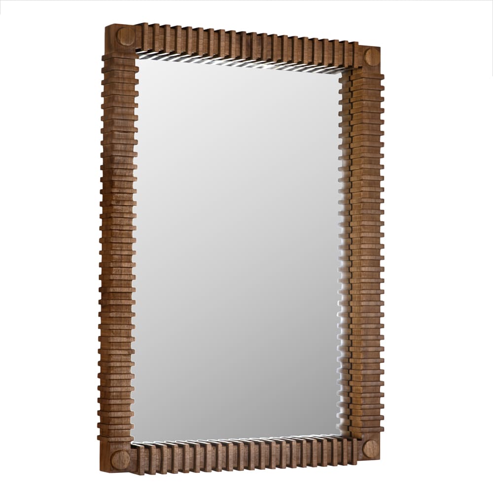 Rift Mirror, Teak-Blue Hand Home