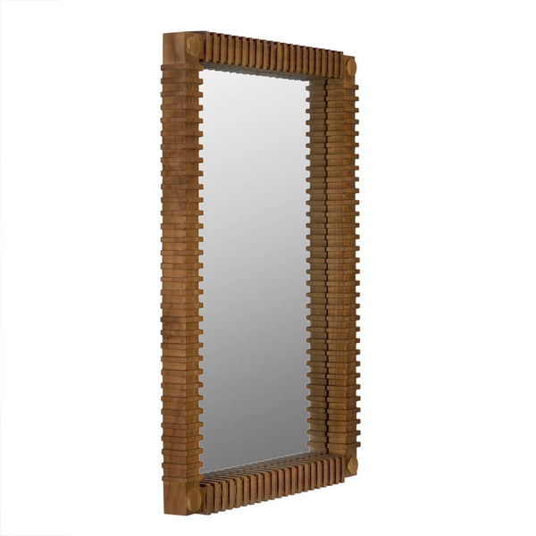 Rift Mirror, Teak-Blue Hand Home