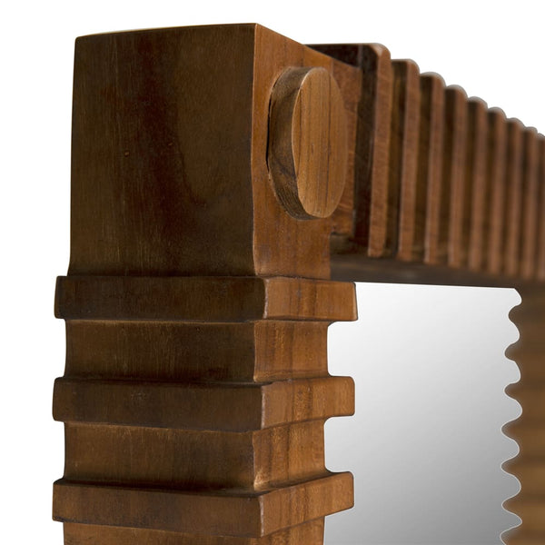 Rift Mirror, Teak-Blue Hand Home