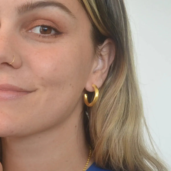 Yael Hoop Earrings-Blue Hand Home