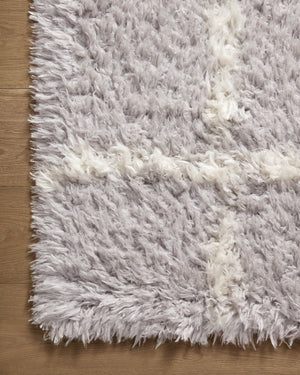 Angela Rose x Loloi Amira Rugs - Silver / Ivory-Blue Hand Home