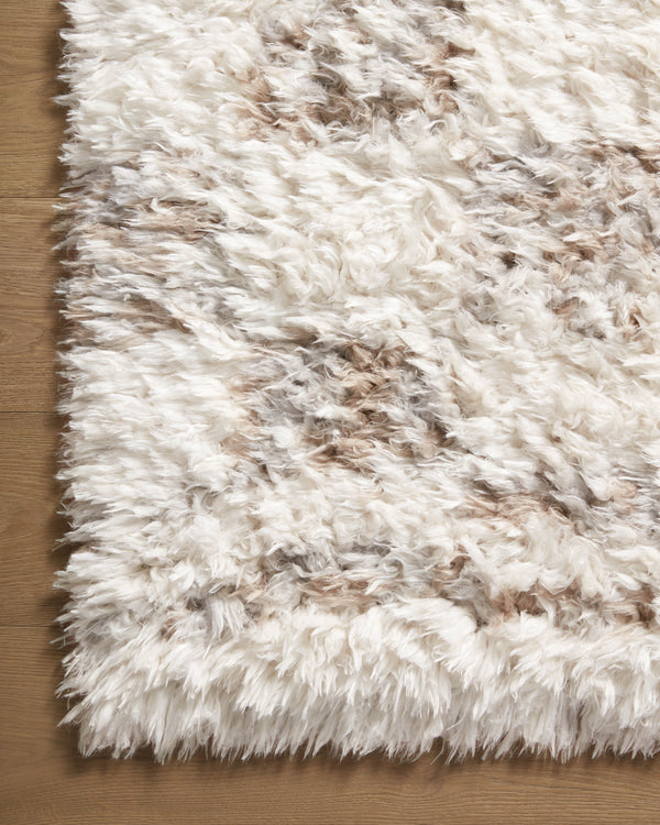 Angela Rose x Loloi Amira Rugs - Ivory / Pebble-Blue Hand Home