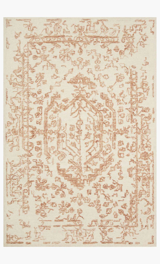 Annie Rug Magnolia Home by Joanna Gaines - ANN-01 White/Rust-Blue Hand Home