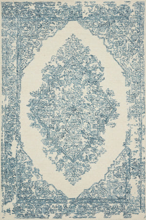 Magnolia Home by Joanna Gaines x Loloi Annie Rug - White / Blue-Blue Hand Home