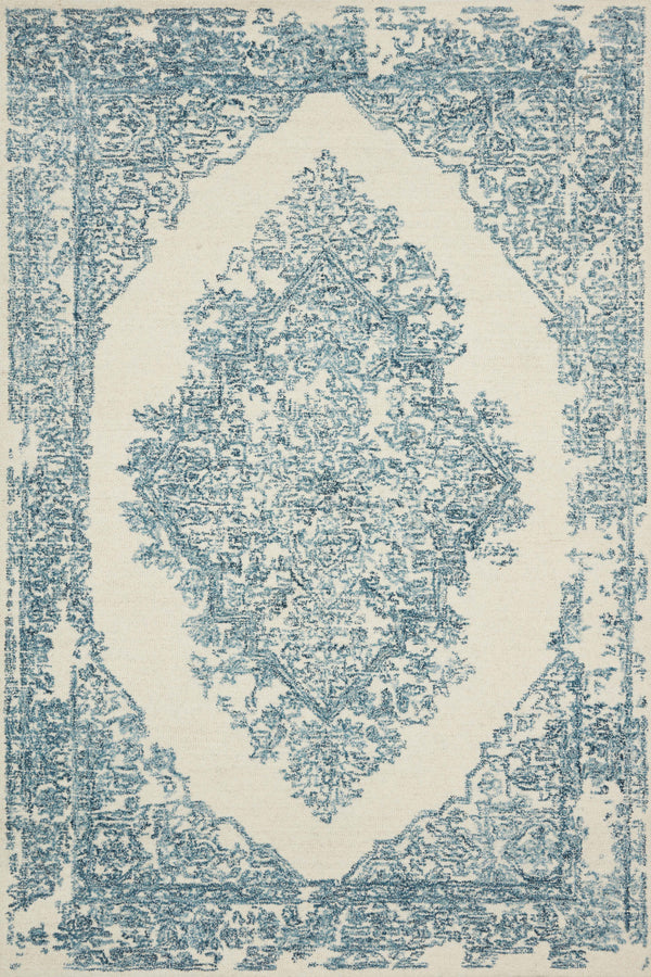 Magnolia Home by Joanna Gaines x Loloi Annie Rug - White / Blue-Blue Hand Home