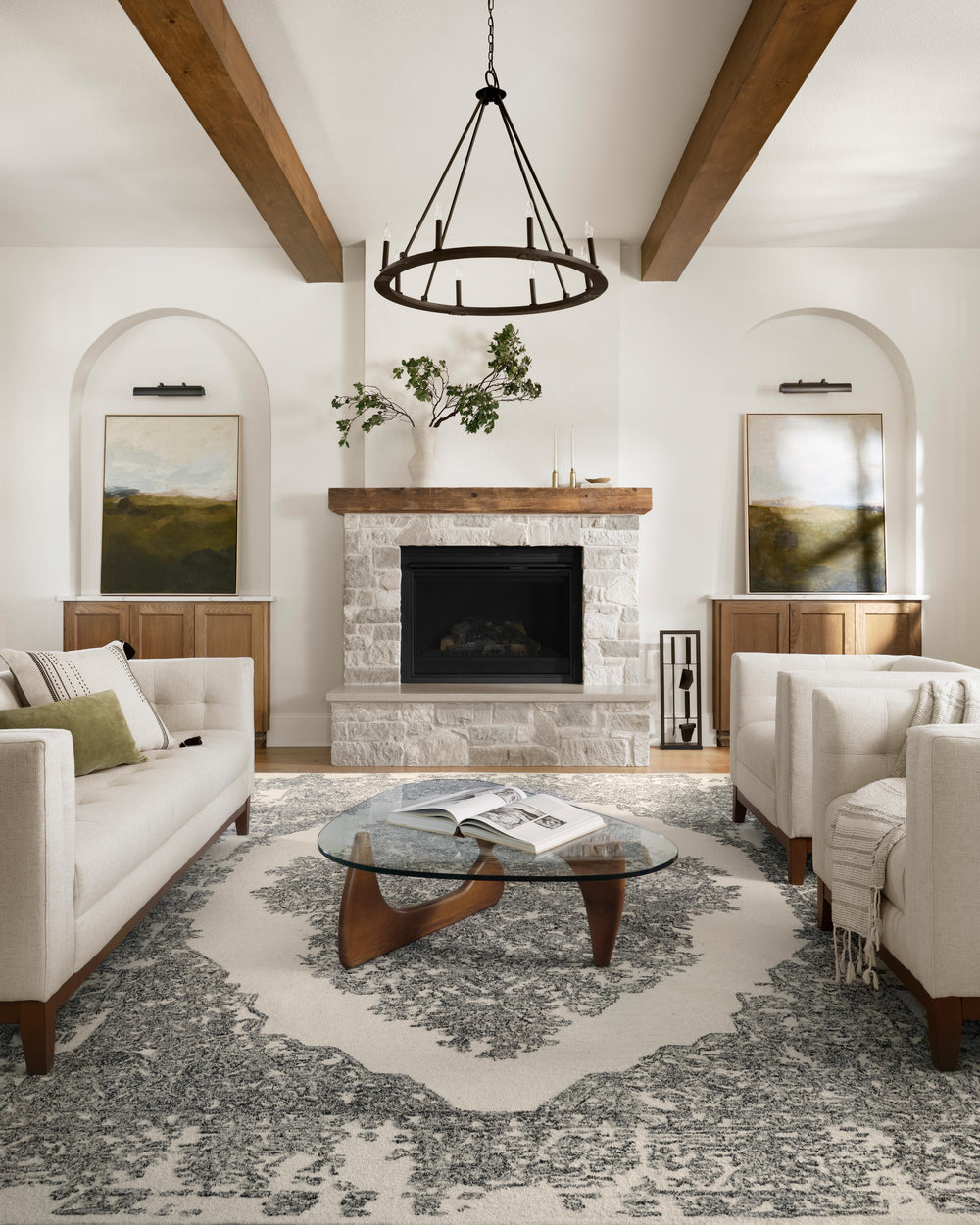 Magnolia Home by Joanna Gaines x Loloi Annie Rug - White / Black-Blue Hand Home