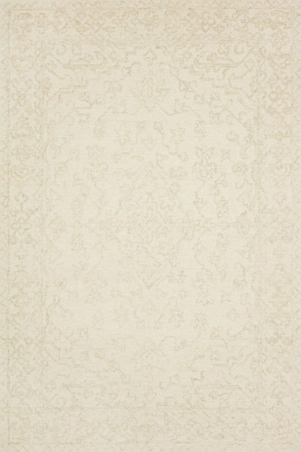 Magnolia Home by Joanna Gaines x Loloi Annie Rug - White / Lt Grey-Blue Hand Home