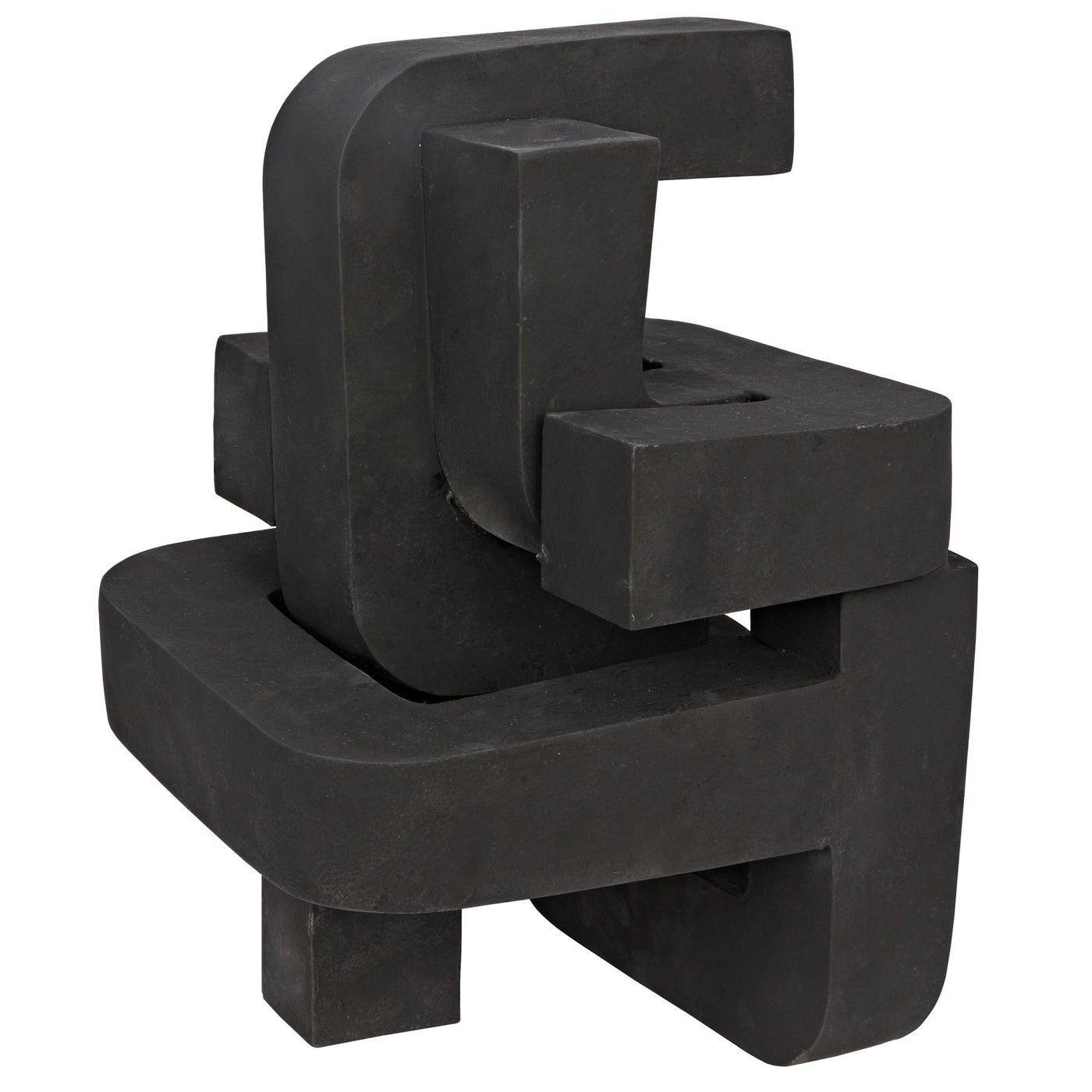 Curz Sculpture, Fiber Cement-Noir Furniture-Blue Hand Home