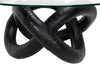Noir Phobos Coffee Table with Glass, Black Burnt Resin-Blue Hand Home