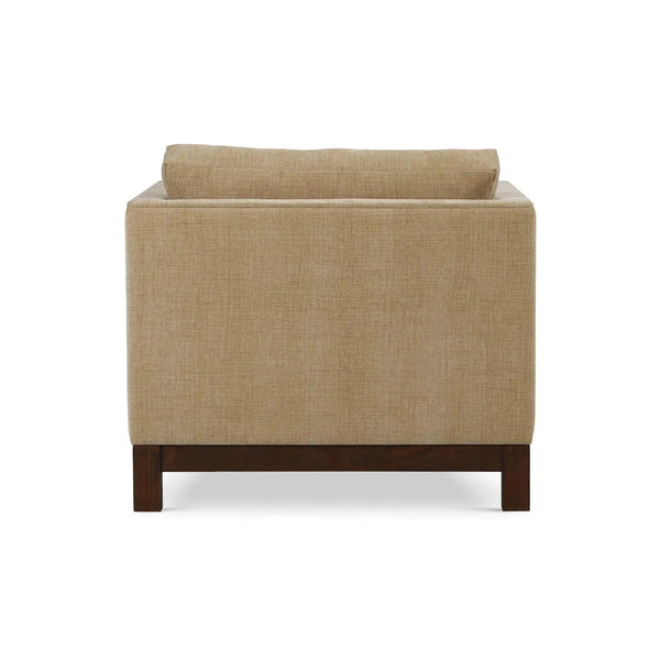 Bramble Aberdeen Chair in Walnut w/ Thames French Yellow Performance Fabric-Bramble-Blue Hand Home