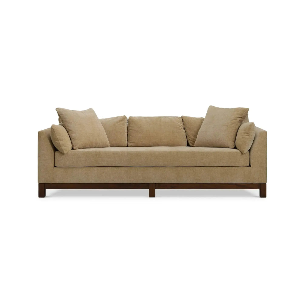 Bramble Aberdeen Sofa in Walnut w/ Thames French Yellow Performance Fabric-Bramble-Blue Hand Home