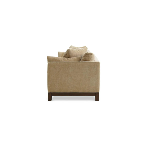 Bramble Aberdeen Sofa in Walnut w/ Thames French Yellow Performance Fabric-Bramble-Blue Hand Home