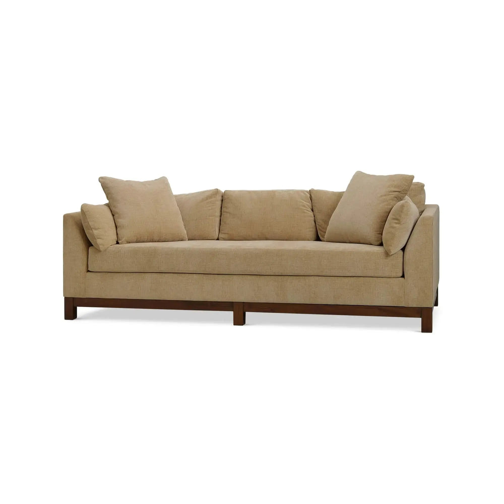 Bramble Aberdeen Sofa in Walnut w/ Thames French Yellow Performance Fabric-Bramble-Blue Hand Home