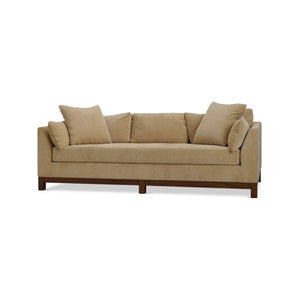 Bramble Aberdeen Sofa in Walnut w/ Thames French Yellow Performance Fabric-Bramble-Blue Hand Home