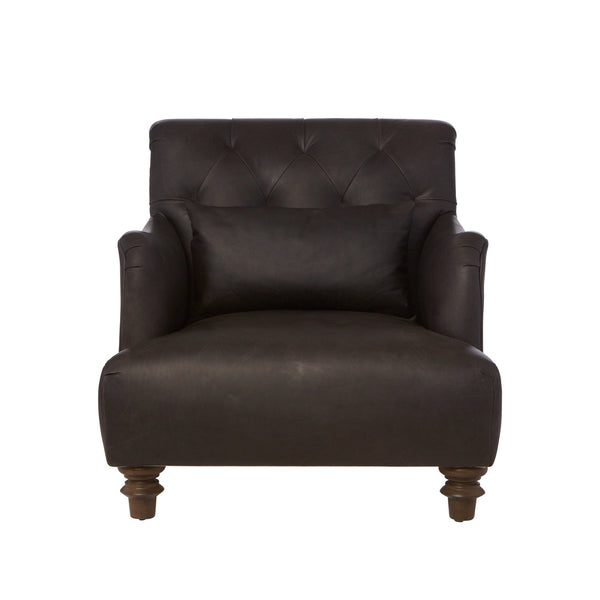 Acacia Chair Leather-Blue Hand Home