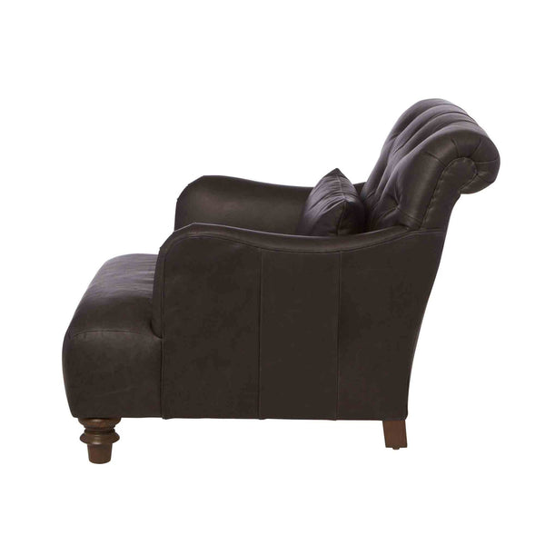 Acacia Chair Leather-Blue Hand Home