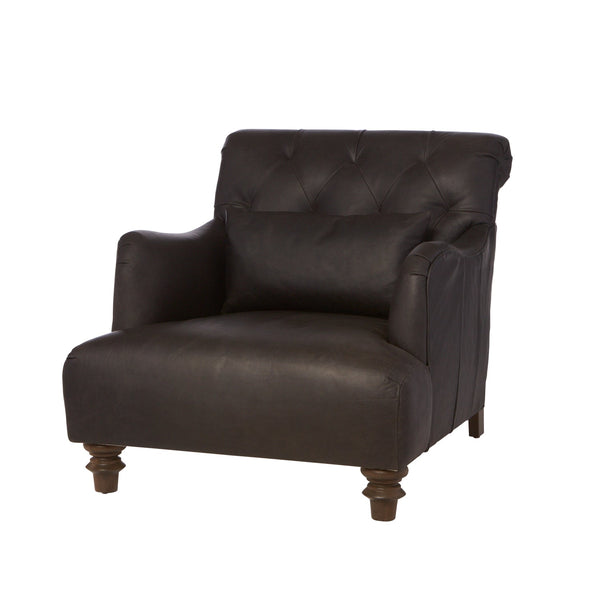 Acacia Chair Leather-Blue Hand Home