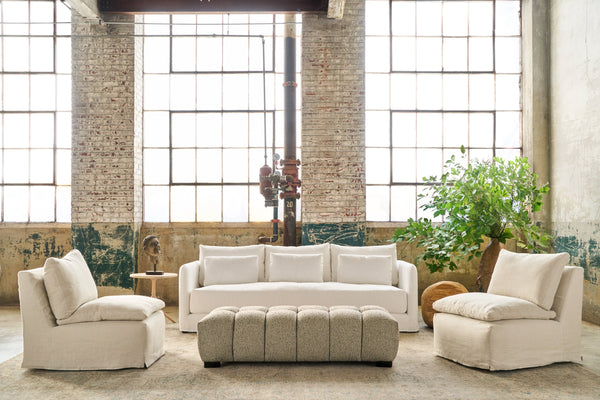 Anderson Modern Sofa: Generous Single Bench Seat, Rounded Arms, Versatile Comfort