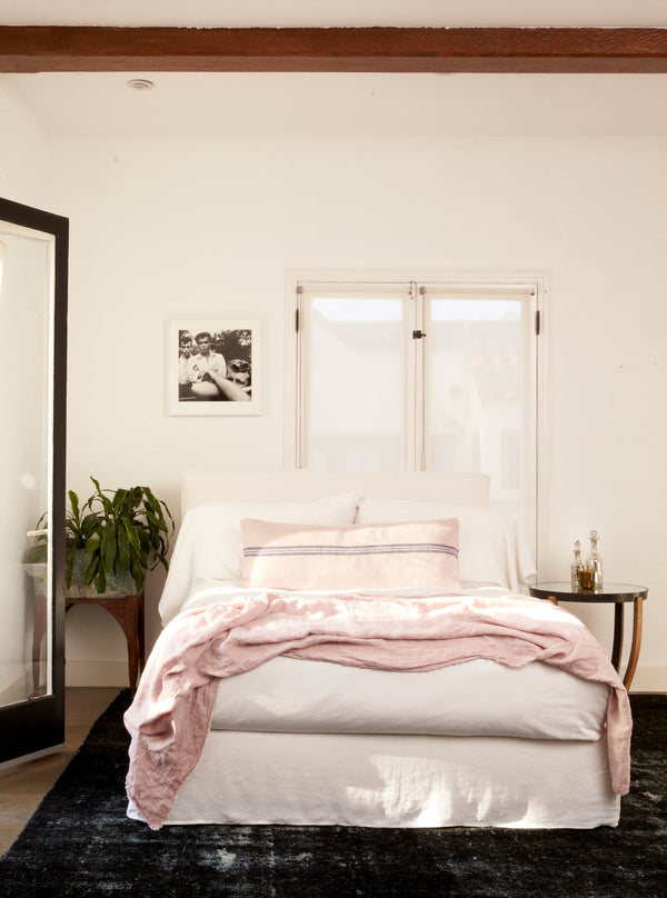 Chic April Upholstered Bed Frame: Sustainable FSC Wood, Easy-Care Slipcover, Multiple Sizes