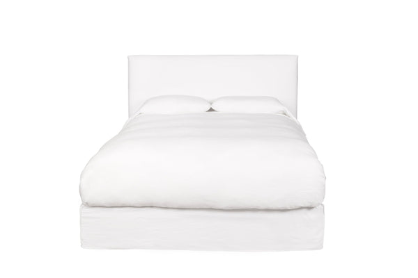 Chic April Upholstered Bed Frame: Sustainable FSC Wood, Easy-Care Slipcover, Multiple Sizes