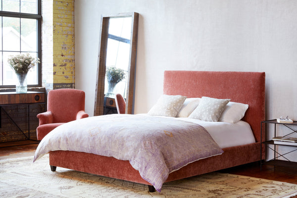 Chic April Upholstered Bed Frame: Sustainable FSC Wood, Easy-Care Slipcover, Multiple Sizes