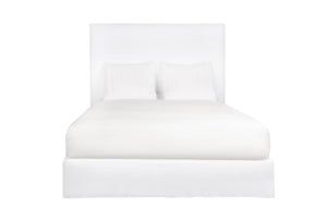 April Tall Upholstered Bed Frame with Removable Slipcover, Modern Design