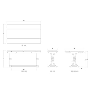 Bramble Archer Folding Top Sofa Table In Straw Wash-Bramble-Blue Hand Home
