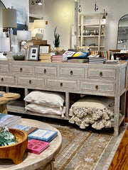 Jorris Elm Nine Drawer Console