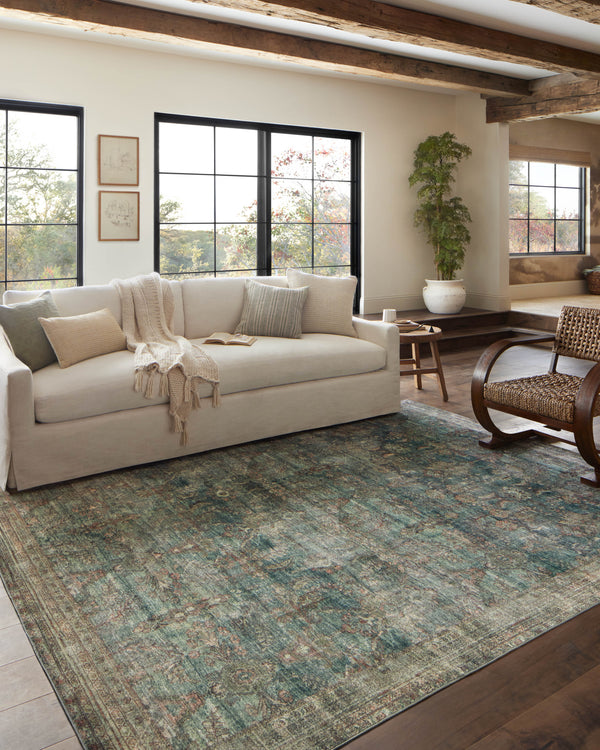 Magnolia Home by Joanna Gaines x Loloi Banks Rug - Ocean / Spice-Blue Hand Home