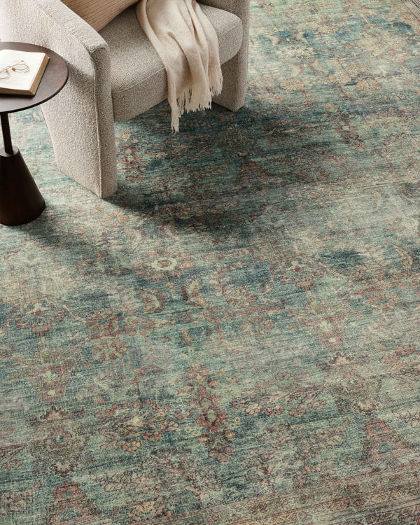 Magnolia Home by Joanna Gaines x Loloi Banks Rug - Ocean / Spice-Blue Hand Home
