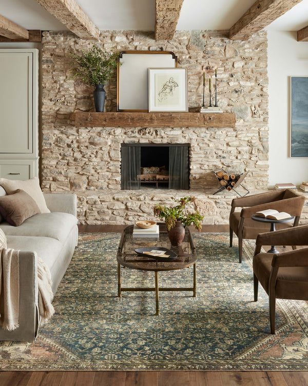 Magnolia Home by Joanna Gaines x Loloi Banks Rug - Denim / Clay-Blue Hand Home