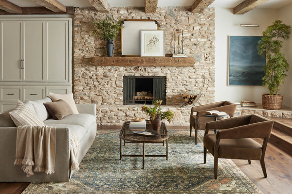 Magnolia Home by Joanna Gaines x Loloi Banks Rug - Denim / Clay-Blue Hand Home
