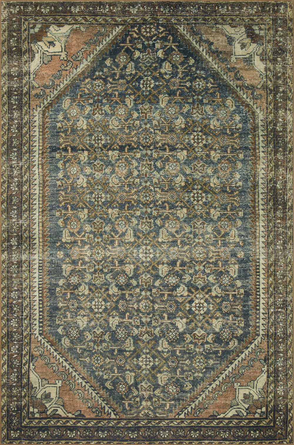 Magnolia Home by Joanna Gaines x Loloi Banks Rug - Denim / Clay-Blue Hand Home