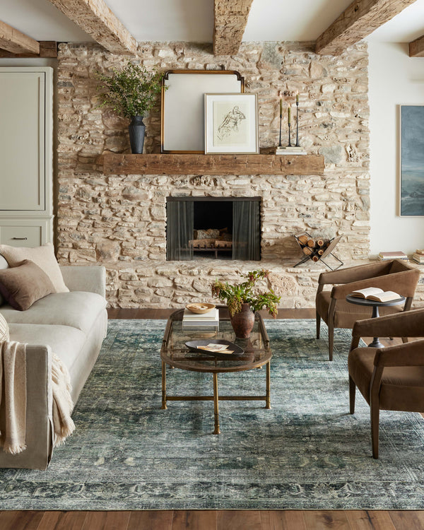 Magnolia Home by Joanna Gaines x Loloi Banks Rug - Blue / Lagoon-Blue Hand Home