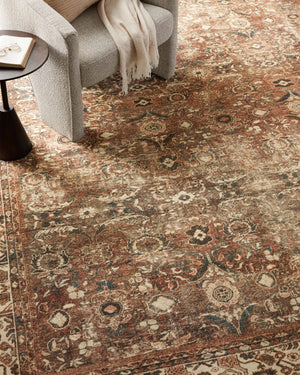 Magnolia Home by Joanna Gaines x Loloi Banks Rug - Brick / Ivory-Blue Hand Home