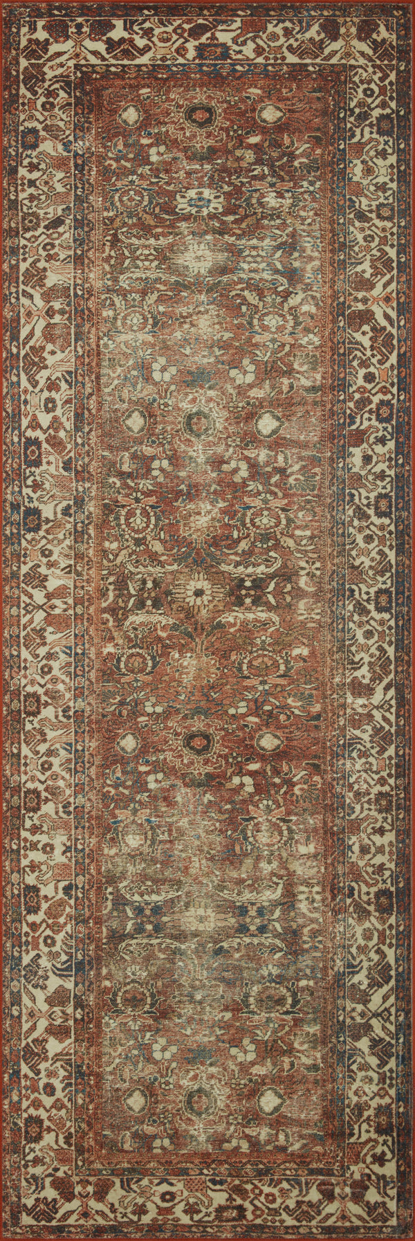 Magnolia Home by Joanna Gaines x Loloi Banks Rug - Brick / Ivory-Blue Hand Home