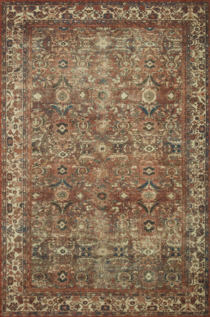 Magnolia Home by Joanna Gaines x Loloi Banks Rug - Brick / Ivory-Blue Hand Home