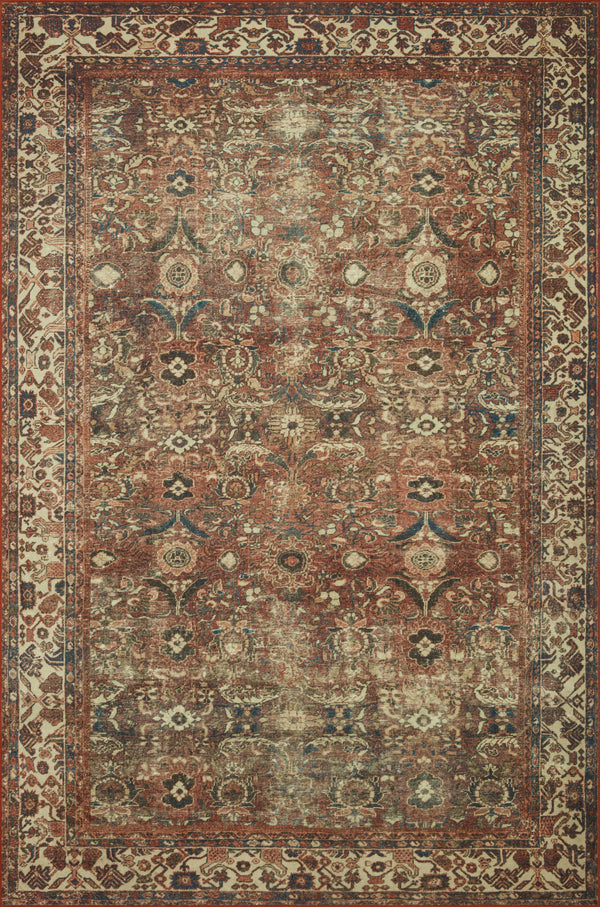 Magnolia Home by Joanna Gaines x Loloi Banks Rug - Brick / Ivory-Blue Hand Home