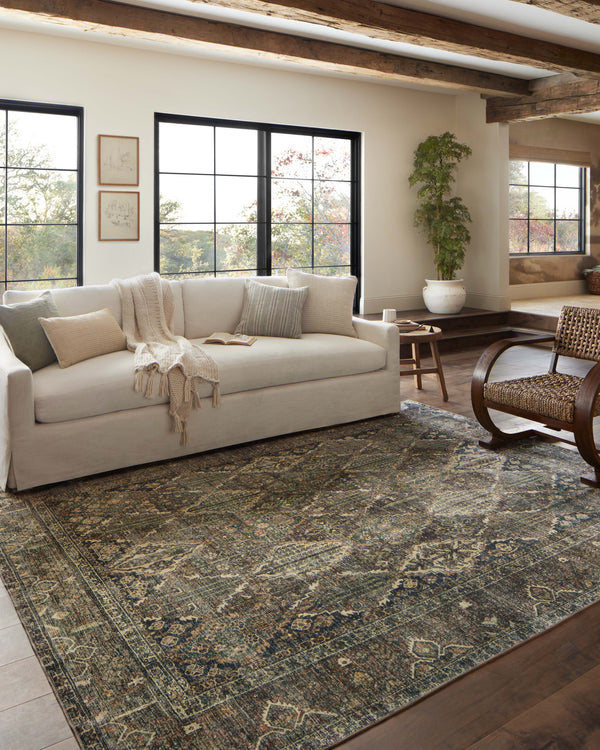 Magnolia Home by Joanna Gaines x Loloi Banks Rug - Spice / Blue-Blue Hand Home