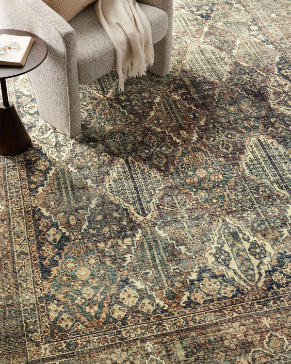 Magnolia Home by Joanna Gaines x Loloi Banks Rug - Spice / Blue-Blue Hand Home