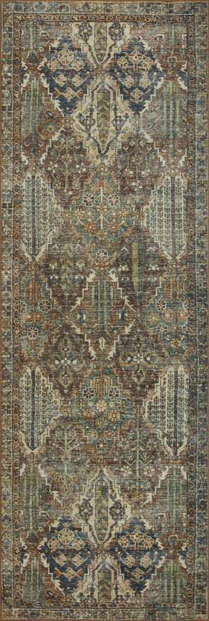 Loloi Banks Rug Collection - Spice / Blue - Magnolia Home by Joanna Gaines-Blue Hand Home