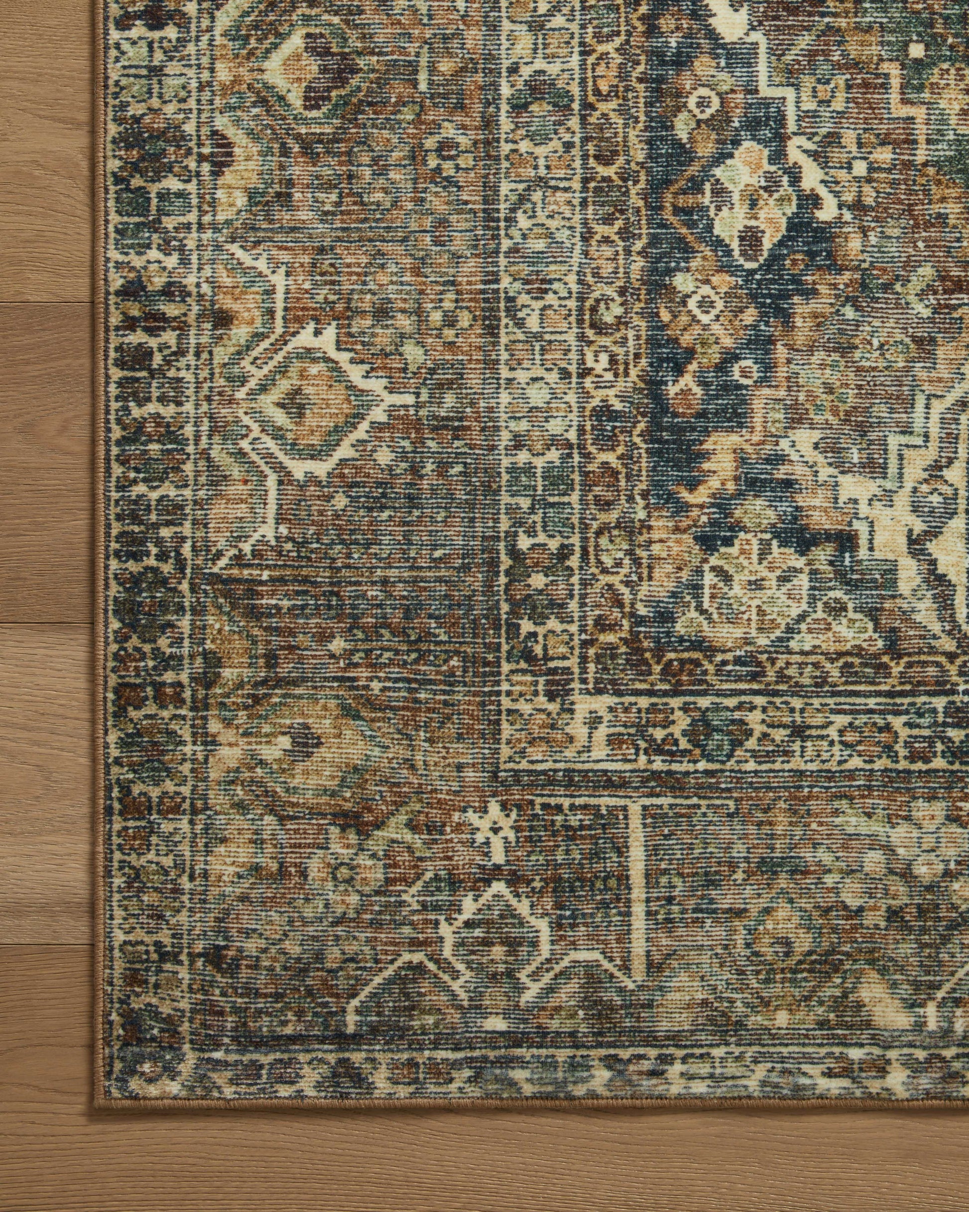 Loloi Banks Rug Collection - Spice / Blue - Magnolia Home by Joanna Gaines-Blue Hand Home