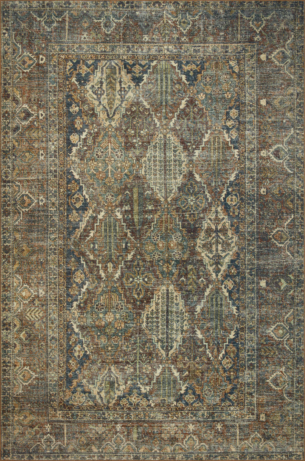 Magnolia Home by Joanna Gaines x Loloi Banks Rug - Spice / Blue-Blue Hand Home